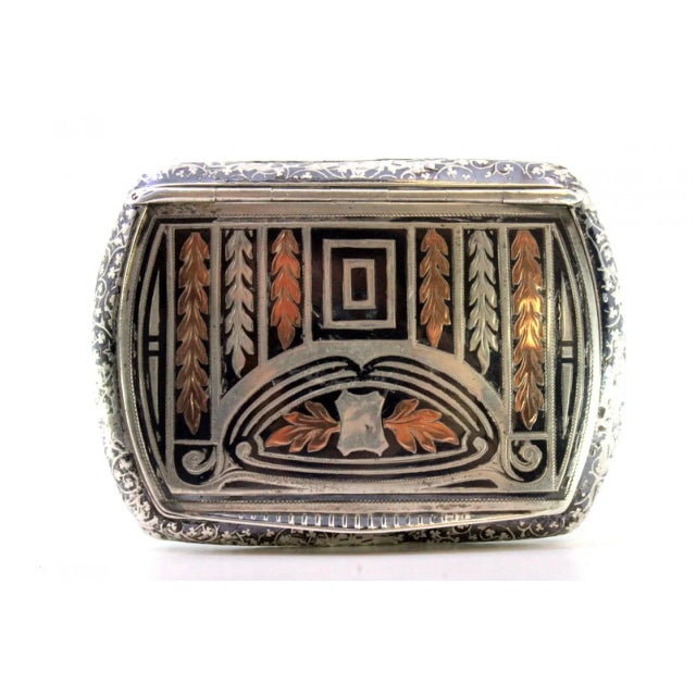 Silver Snuff Box with Gilt Interior and Hinged Lid, in Very Good conditions. Designed from 2000 This piece has an...