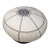 Vintage Modern White Moroccan Fabric Pouf Geometric Medallion For Sale