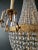 1910s Empire Brass Crystal Lustre Chandelier Ceiling Light For Sale - Image 11 of 12