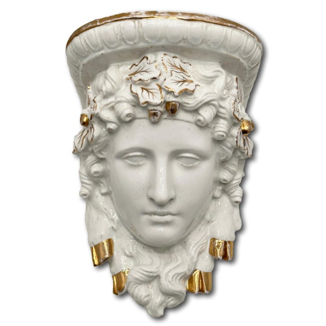 Beautiful Antique Victorian Neoclassical Era Paris Hard Paste Porcelain Wall Hanging Shelf - Circa Mid 19th Century For Sale - Image 13 of 18