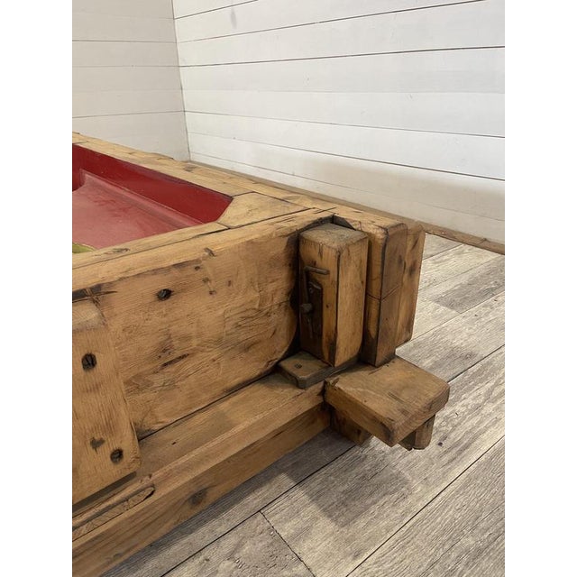 1950s Vintage Industrial Coffee Table in Wooden Molds from Locomotive Factory, 1950s For Sale - Image 5 of 18