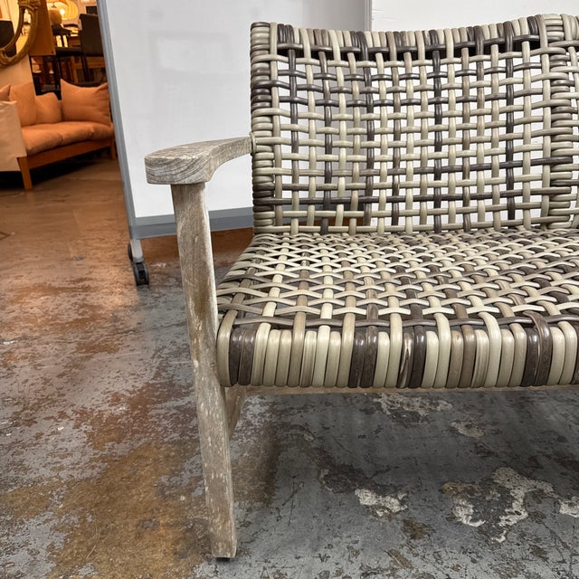 Wood Frontgate Isola Woven Teak Sofa, Outdoor For Sale - Image 7 of 12