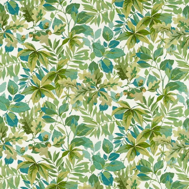 Sanderson Robin’s Wood Fabric in Forest Green/Sap Green - a Sample For Sale