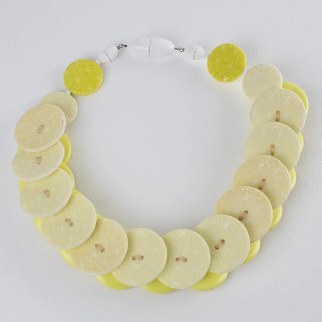 Angela Caputi Angela Caputi Banana and Citrus Textured Resin Necklace For Sale - Image 4 of 15