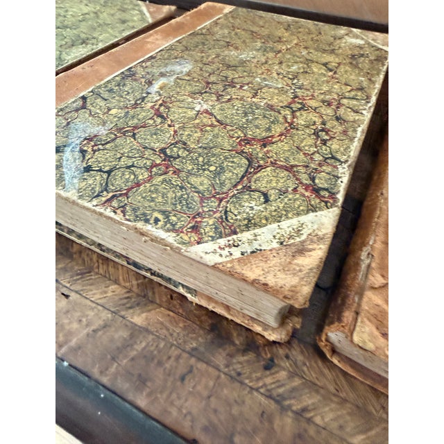 Animal Skin Set of Three (3) 1874 Ohio Law Books Antique Leather Bound Decorative Stack For Sale - Image 7 of 12