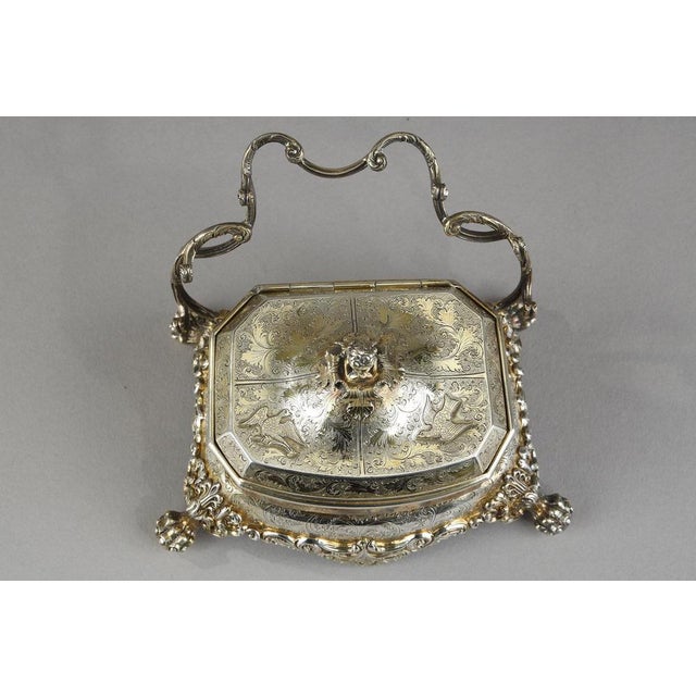 Metal English Silver-Gilt and Agate Inkstand, 1830 For Sale - Image 7 of 18