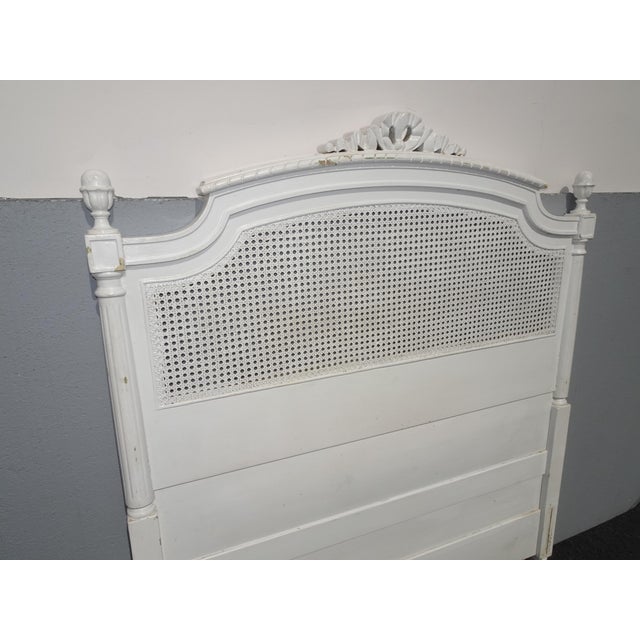 Vintage French Country White Shabby Chic Bed Frame XL Twin Headboard
