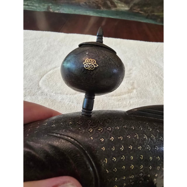 Antique 24k Gold Inlaid Asian Fish Inkwell For Sale In Boston - Image 6 of 15