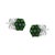 Contemporary .925 Sterling Silver 2.0 Cttw Prong Set Round-Cut Treated Green Diamond Floral Cluster Stud Earring (Fancy Green Color, I1-I2 Clarity) For Sale - Image 3 of 6