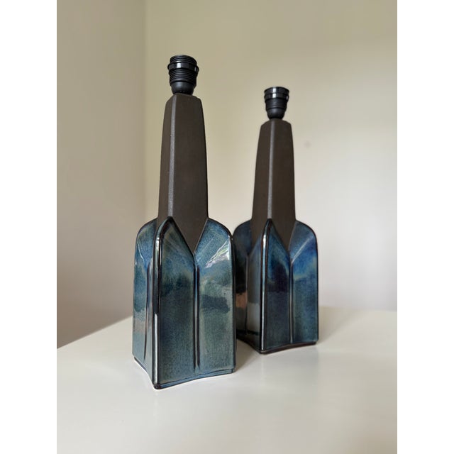 Stoneware Ceramic Table Lamps by Einar Johansen for Søholm Stentøj, 1970s, Set of 2 For Sale - Image 11 of 11
