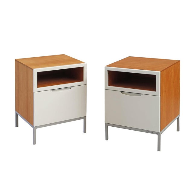 Vintage Nightstands in Wood, Set of 2, in Very Good conditions. Designed from 2000 This piece has an attribution mark, I...