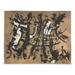 Italian Abstract Expressionist Painting by Ugo Sterpini, Signed and Dated 1958