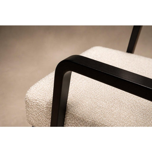 Wood Brazilian Modern Armchair in Hardwood and Bouclé, Unknown, Brazil, 1960s For Sale - Image 7 of 18