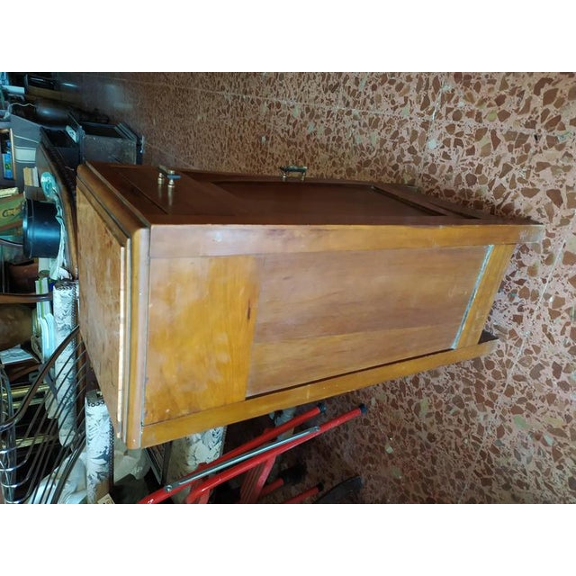 Art Deco Italian Walnut Veneered Bedside Table For Sale - Image 3 of 9