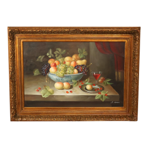 J. Abrams Still-Life Painting of Fruit
