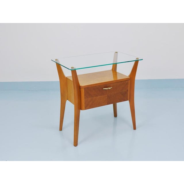 Metal Maple and Walnut Nightstand by by Osvaldo Borsani for Gio Ponti, 1940s For Sale - Image 7 of 18