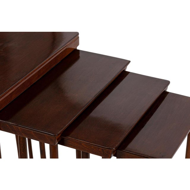 Antique Nesting Tables by Josef Hoffmann for J. & J. Kohn, 1890s, Set of 4 For Sale - Image 4 of 9