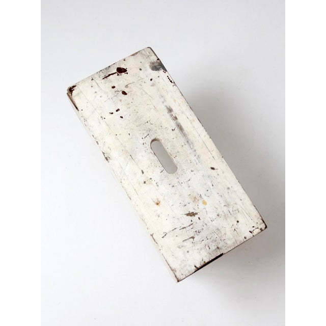 Farmhouse Antique American Farmhouse White Painted Step Stool For Sale - Image 3 of 16