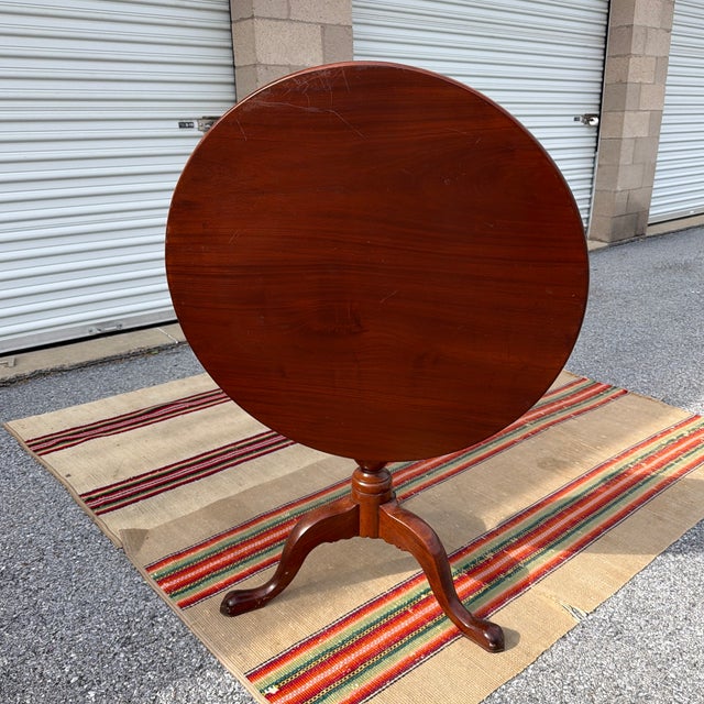 Antique English Mahogany Queen Anne Tilt Top Tea Table, Circa 1800–1820s For Sale - Image 12 of 12