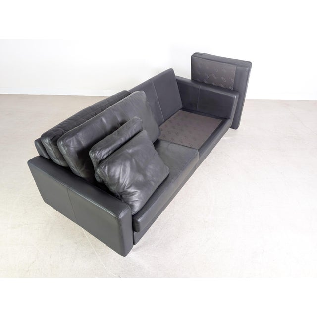 Metal Conseta Three-Seater Sofa in Black Leather from Cor For Sale - Image 7 of 11