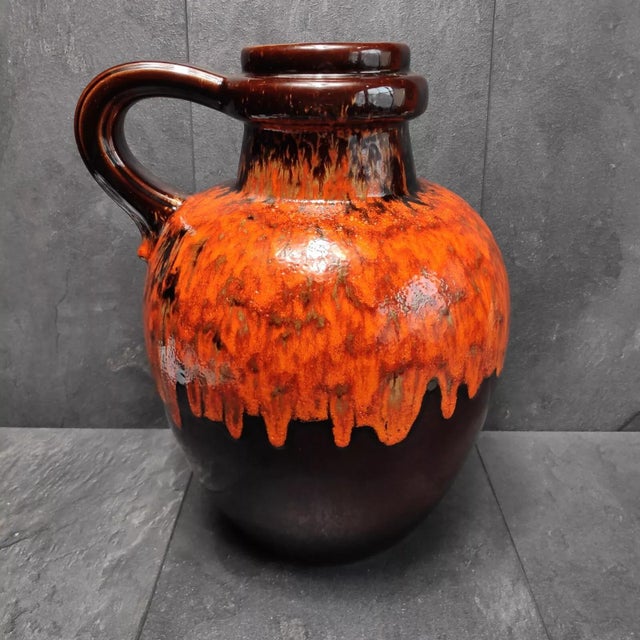 Mid-Century Modern Vase with Handle from Scheurich Keramik, 1970s For Sale - Image 3 of 5