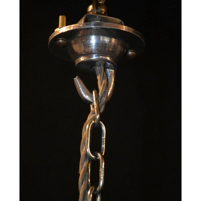 Mid-Century Octagonal Smoked Glass and Chrome Globe Pendant Light, 1960s For Sale - Image 10 of 13
