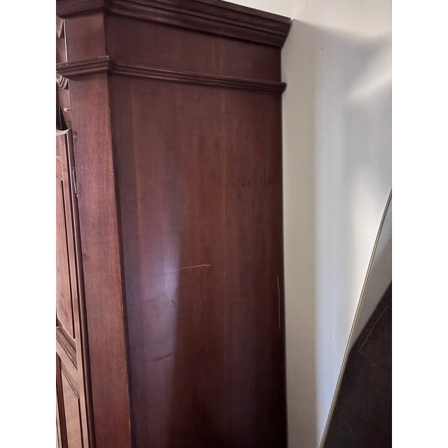 Wood Late 20th Century Selva Italian Walnut Louis XIII Style Wadrobe For Sale - Image 7 of 12