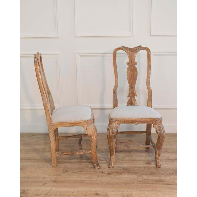 18th Century Pair of Swedish Rococo Chairs with Traces of Original Paint, Circa 1770 For Sale - Image 5 of 13