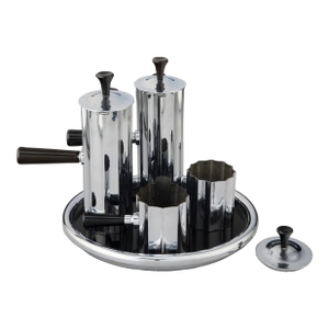 Walter Von Nessen for Chase Brass & Copper “Diplomat” 5-Piece Coffee Set — 1933