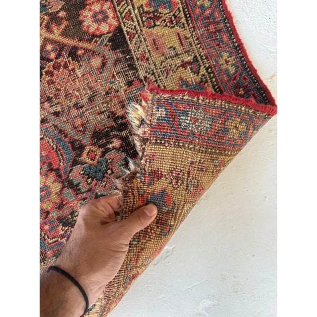 Traditional 1900's Antique Persian Halvai Bidjar Sampler or "Wagireh" Rug - 3.8 x 4.5 For Sale - Image 3 of 8