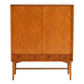 Elm and Burl Cabinet by AB Seffle Möbelfabrik, 1950s For Sale