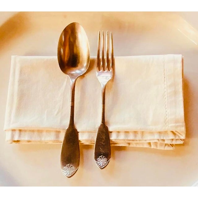 19th Century 1884 French Pattern Rogers American Silverplate Flatware Set - 9 pcs For Sale - Image 5 of 18