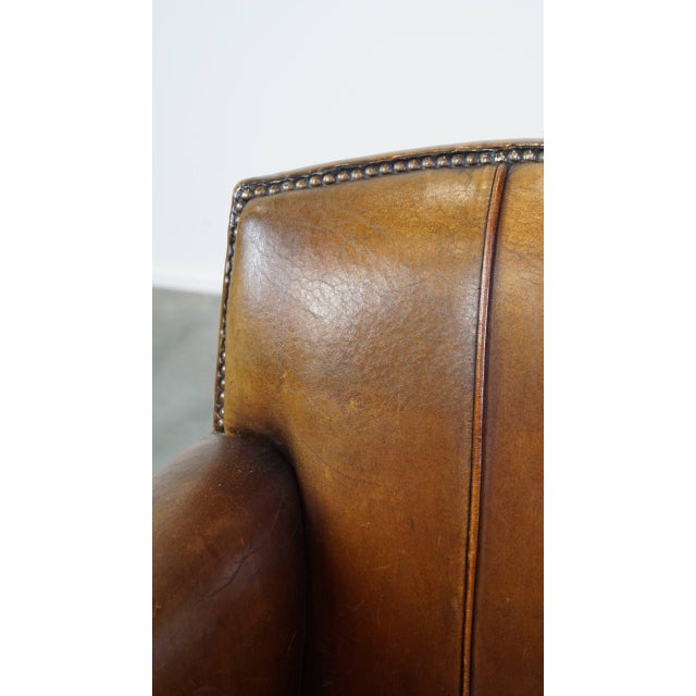 Vintage Sheep Leather Armchair For Sale - Image 10 of 14