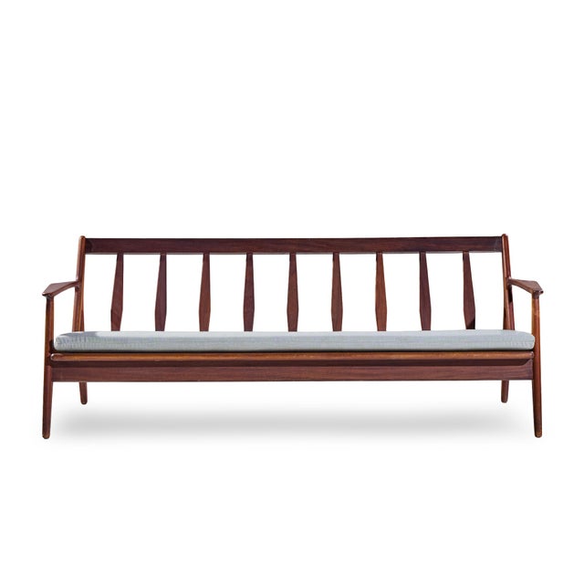 Arne Vodder for Vamo Møbelfabrik Model 6 Mid Century Danish Teak Sofa This sofa measures: 74.75 wide x 30 deep x 27.5...