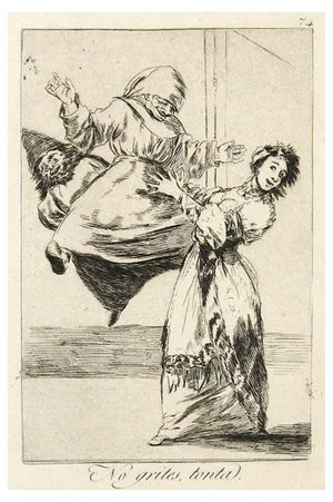 After Francisco Goya, Dont Scream, Fool, Original Etching, 1881/86