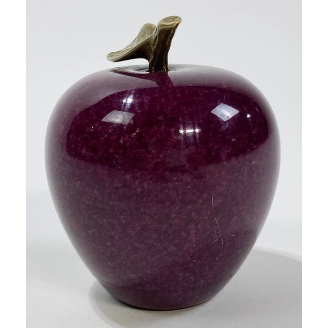 Mid 20th Century Vintage Stone Apple Paper Weight For Sale - Image 5 of 6