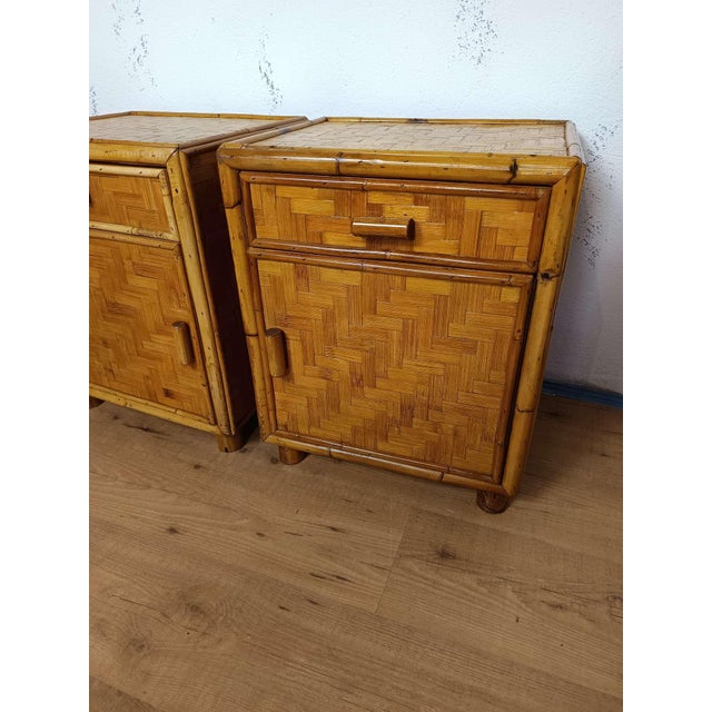 Vintage Bamboo Bedside Tables, 1970s, Set of 2 For Sale - Image 17 of 18