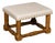English Oak 1900s Stool with Incised Accents and Custom Upholstery For Sale