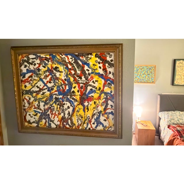 Sky Blue Vintage Mid-Century Abstract Expressionist Gallery Wall Collection by Lee Studio - Complete 12 Pieces For Sale - Image 8 of 12