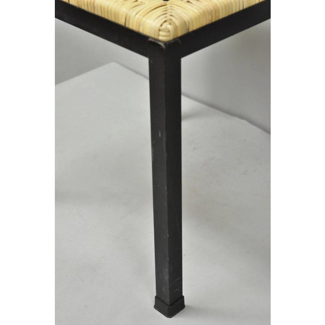 Mid Century Modern Danny Ho Fong Tropi-Cal Iron Cane Side Table Stool - Set of 4 For Sale - Image 9 of 18