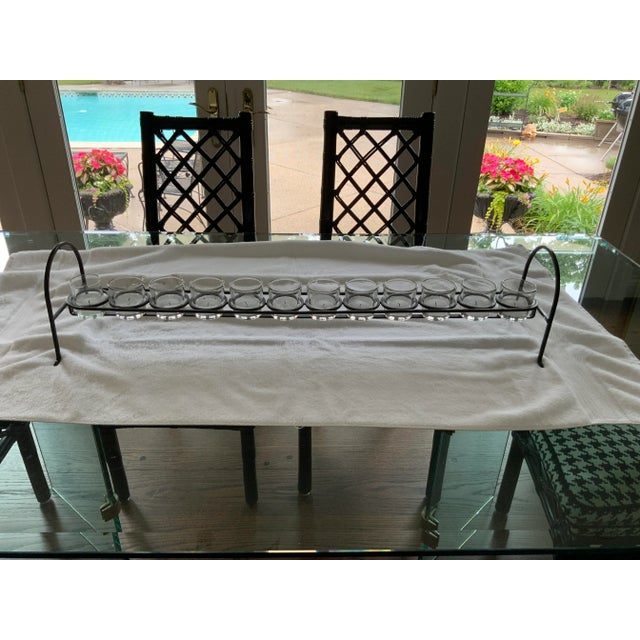 Super fun metal candle holder for indoor or outdoor use. Great for an easy centerpiece. Casts a pretty soft light.