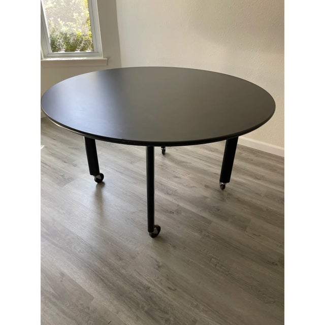 1980s Joseph D’Urso for Knoll Black Minimalist Postmodern Dining Table For Sale In Austin - Image 6 of 6