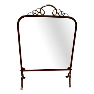 Art Deco Brass and Sunburst Mirror Fire Screen, 1900 For Sale