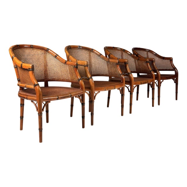Vintage Faux Bamboo Chairs, Set of 4 For Sale