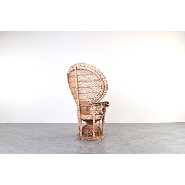 Brown Mid-Century Modern Wicker Peacock Emmanuelle Chair from Kok Maison, 1970s For Sale - Image 8 of 16