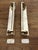 Large Pair Of Edwardian Brass Handles with Brass Pull Handles. Sizes :- handles :- 40.5 cms x 7 cms, pull signs 6.5 x 4...