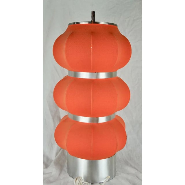 Mid-Century Modern Chrome and Fabric Table Lamp, 1960s For Sale - Image 3 of 12