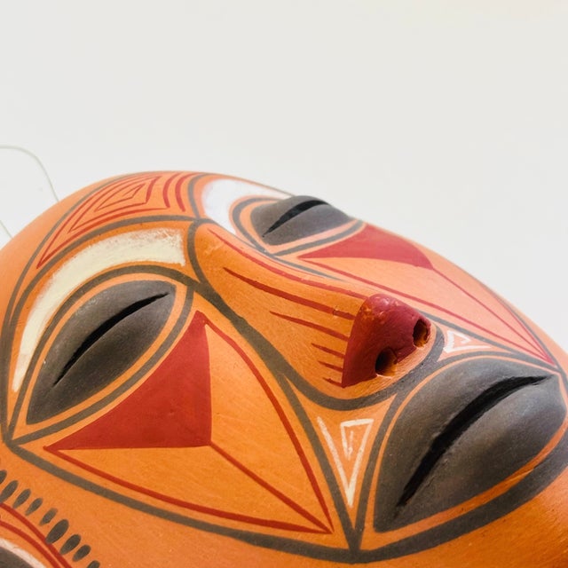 Vintage Terra Cotta Mask Wall Hanging For Sale In San Francisco - Image 6 of 9