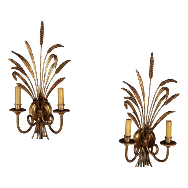 Wall Lights in Wrought Iron, Set of 2 For Sale