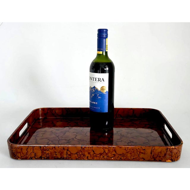 Plastic Vintage Otagiri Faux Tortoiseshell Japanese Lacquer Tray For Sale - Image 7 of 11